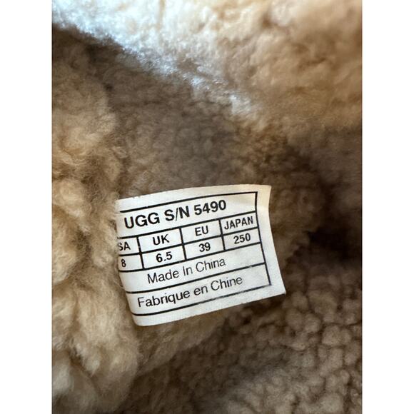 UGG Brooks Tall Brown Leather Shearling Flat Boots Style 5490 Size 8 Womens - Picture 7 of 9